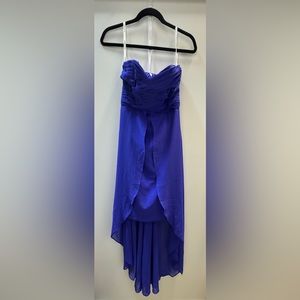 DAVID’S BRIDAL Royal Blue Strapless High-Low Dress